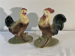 Vintage ceramic roosters