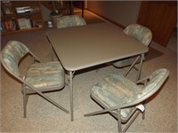 Dark Khaki Card table & 4 Chairs