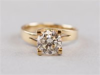 14K Yellow Gold & Diamond Solitaire Ring