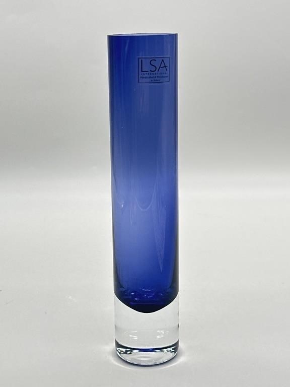 LSA Blue Cobalt Mouth Blown 
Cylindrical Vase