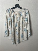 Vintage Blue Bonnet Flowers Polyester Top Shirt