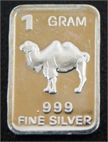 1 gram Silver Ingot - Camel, .999 Fine