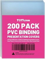 200 Pack 4.5 Mil PVC Binding Presentation Covers,
