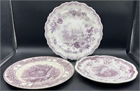 Lot Of 3 Decorative Porcelain Plates
