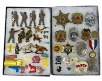 Small Collectibles- Badges, Cracker Jack Toys, Sol