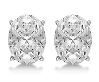 14kt Gold 3.00 ct Oval Lab Diamond Stud Earrings