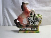 Vintage Rolling Rock Chalk Horse Bar Figurine