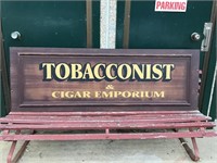 Tobacconist & Cigar Emporium Double Sided Wooden