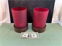 *2 LARGE CANDLE HOLDERS