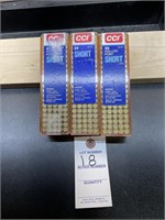 3 New Boxes CCI 22 Short Ammo