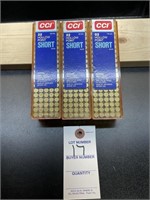 3 NEW Boxes CCI 22 Short Ammo
