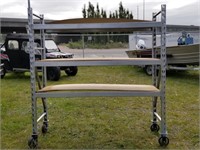 Heavy duty metal cart with 3 Particle Board with h