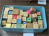 Lot of Wooden Alphabet Blocks