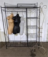 (FG) Four Shelf Clothes Rack, Easel,and Mannequin