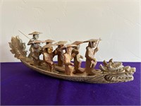 Collectors Model Carved Marble / Stone Boat