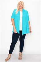 P4025  Moa Collection Open Front Knit Cardigan, 1X