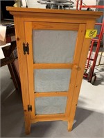 47" PUNCHED TIN PANEL WOODEN PIE PANTRY / KITCHEN