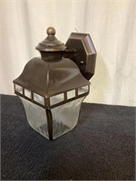 G) brass and glass colonial style porch light in