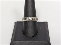 .925 Sterling "Bless,Protect,Guide" Band Sz 9