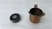 Brass Trinket Box & 1947 Roger bros promo copper c