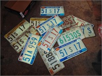 Indiana License Plates - Assorted Years