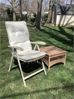 Folding chair and wicker table