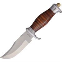 RR2109 Rough Ryder Hunter Knife Stacked Leather