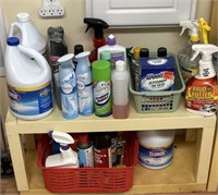 Small shelf and cleaning contents