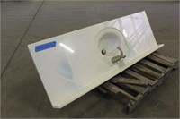 Marble Sink w/Countertop, Approx 72"x22"