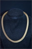 Vintage Gold Toned Thick Mesh Necklace