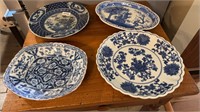 4 blueware plates