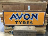 Original Avon tyre enamel sign approx 38 x 104 cm