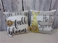 2 Fabric Accent Pillows