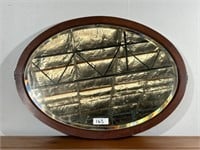 Oval Mahogany Bevell Edged Mirror