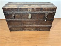 Rawhide Steamer Trunk