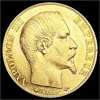1860-B France .1867oz Gold 20 Francs CHOICE BU