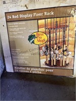 24 rod display floor rack box is damaged