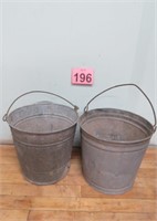 Pair Of Glavanized Farm Buckets