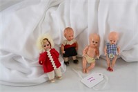 4 Small Vintage Dolls
