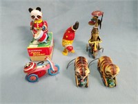 6 Vintage Tin Windup Toys