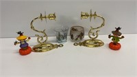 Wall mounting brass candle holders, painted