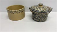 Robinson Ransbottom blue stoneware 1qt pottery,