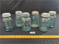 Quart Aqua Ball Jars w/ Zinc Lids