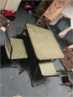 1950s folding card table with wire backs