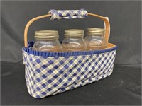 Longaberger Basket with Mason Jars