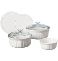 CorningWare French White 6-Pc Ceramic Bakeware
