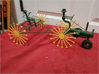 tractor and rake made with misc parts