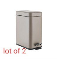 Lot of 2, Steel Step Bin 5 ltr, Convenient removab