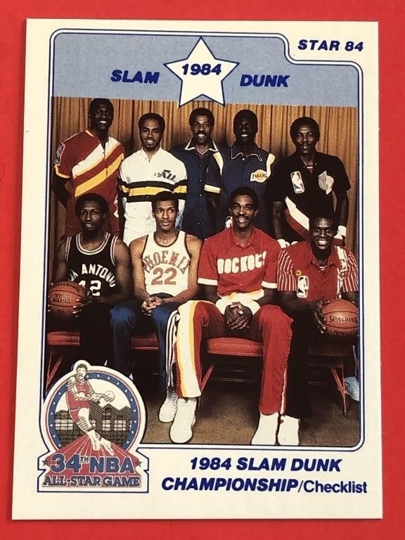 1984 Star Slam Dunk Dr. J Wilkins Drexler Etc...