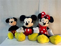 3pc Stuffed Mickey & Minnie Mouse Toys